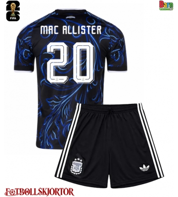 Argentina Alexis Mac Allister #20 Borta Kläder Barn VM 2026 Kortärmad (+ Korta byxor)